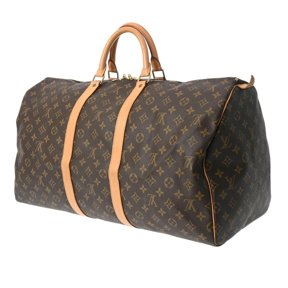 Louis Vuitton Monogram Brown Canvas Bag Keepall Boston Brown